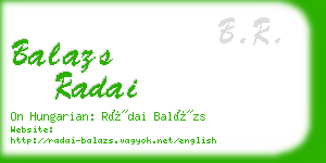 balazs radai business card